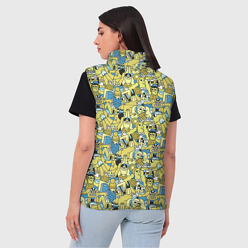 Женский жилет Отдыхающие на пляже / 3D-Черный – фото 4