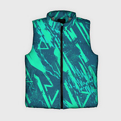 Женский жилет Абстракция геометрический светло зеленый паттерн, цвет: 3D-светло-серый