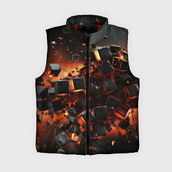 Женский жилет Черные кубики во взрыве абстракции