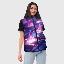 Женский жилет Абстракция из блестящих камней и плит, цвет: 3D-черный — фото 2