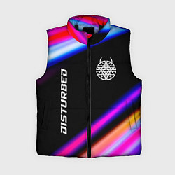 Женский жилет Disturbed neon rock lights, цвет: 3D-черный