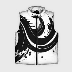 Женский жилет Чёрно-белая экспрессивная абстракция