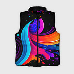 Женский жилет Неоновая красочная абстракция - нейросеть