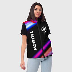 Женский жилет Portal fast light neon stripes, цвет: 3D-черный — фото 2