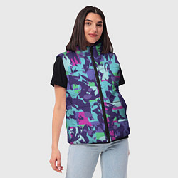 Женский жилет Абстрактный фон со спортивным узором, цвет: 3D-черный — фото 2