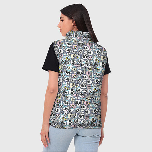 Женский жилет Черепа разной формы паттерны / 3D-Красный – фото 4