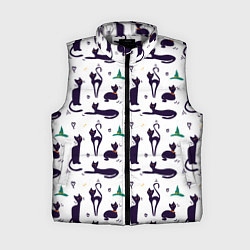 Женский жилет Узор из черных магических кошек