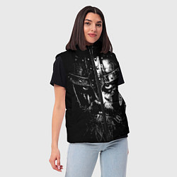 Женский жилет Суровый викинг в железном шлеме, цвет: 3D-красный — фото 2