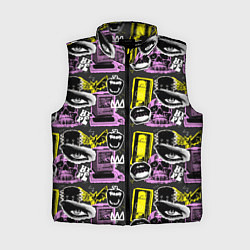 Женский жилет Hype pop art коллаж-паттерн в пунктирном стиле с г, цвет: 3D-черный