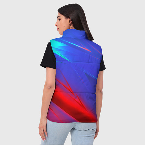 Женский жилет Неоновые полосы геометрия / 3D-Черный – фото 4