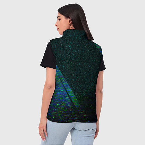 Женский жилет Green Day glitch blue / 3D-Черный – фото 4