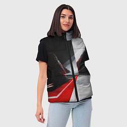 Женский жилет Футуристичный пейзаж в стиле авангард, цвет: 3D-черный — фото 2