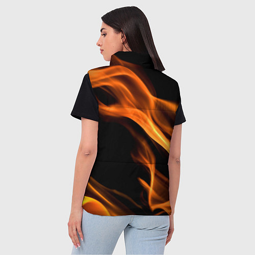 Женский жилет Языки пламени текстура / 3D-Светло-серый – фото 4