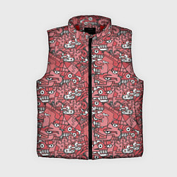 Женский жилет Ацтеки и звери, цвет: 3D-красный