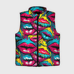 Женский жилет Граффити губы женские с блеском, цвет: 3D-светло-серый