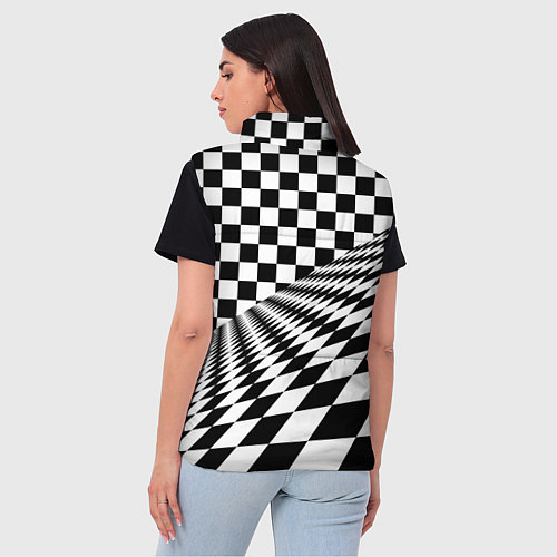 Женский жилет Шахматная психоделика иллюзия / 3D-Красный – фото 4