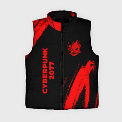 Женский жилет Cyberpunk 2077 - red gradient вертикально, цвет: 3D-черный