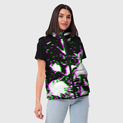 Женский жилет Краски глитч неон, цвет: 3D-красный — фото 2