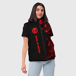 Женский жилет Gears of War - red gradient по-вертикали, цвет: 3D-черный — фото 2