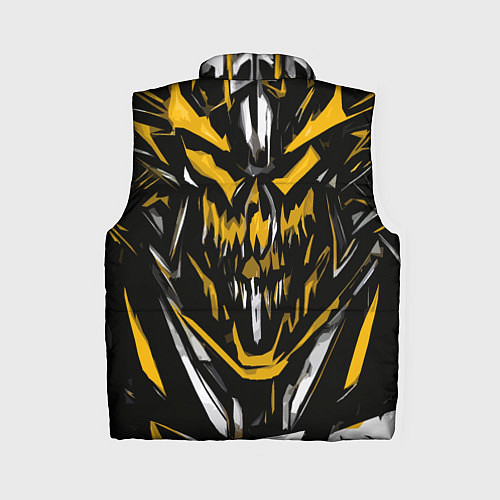 Женский жилет Жёлто-белое абстрактное лицо на чёрном фоне / 3D-Светло-серый – фото 2