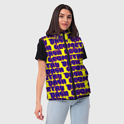 Женский жилет Geometry dash pattern game, цвет: 3D-светло-серый — фото 2