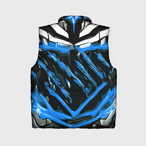 Женский жилет Blue and white abstraction on a black background / 3D-Светло-серый – фото 2