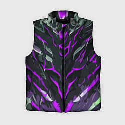 Женский жилет Фиолетовые адские полосы на чёрном фоне, цвет: 3D-светло-серый