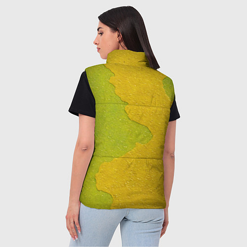 Женский жилет Желтое пятно на зеленой стене / 3D-Светло-серый – фото 4