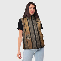 Женский жилет Old boards, цвет: 3D-черный — фото 2