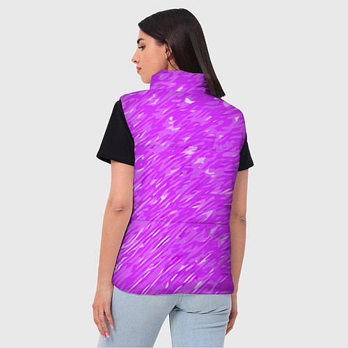 Женский жилет Фиолетово-белые мазки / 3D-Черный – фото 4