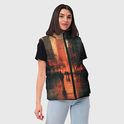 Женский жилет Осенний городской вечер, цвет: 3D-светло-серый — фото 2