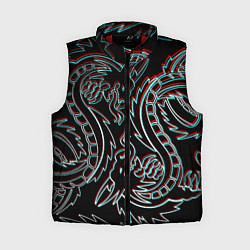 Женский жилет Драконы глитч киберпанк, цвет: 3D-красный