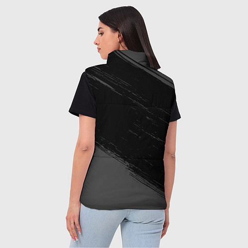 Женский жилет Kuromi glitch на темном фоне вертикально / 3D-Черный – фото 4