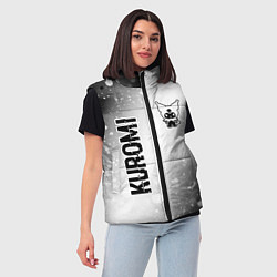 Женский жилет Kuromi glitch на светлом фоне вертикально, цвет: 3D-черный — фото 2