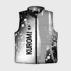 Женский жилет Kuromi glitch на светлом фоне по-вертикали, цвет: 3D-черный