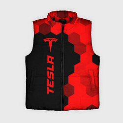 Женский жилет Tesla - red gradient по-вертикали, цвет: 3D-черный