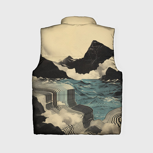 Женский жилет Ретро пейзаж в Японском стиле / 3D-Светло-серый – фото 2