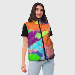 Женский жилет Яркие пятна мелками - текстура, цвет: 3D-светло-серый — фото 2