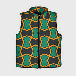 Женский жилет Геометрический узор желто-зеленый, цвет: 3D-красный