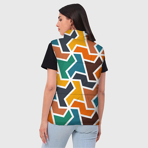 Женский жилет Геометрический узор разноцветный / 3D-Черный – фото 4