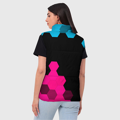 Женский жилет Deadlock - neon gradient вертикально / 3D-Черный – фото 4