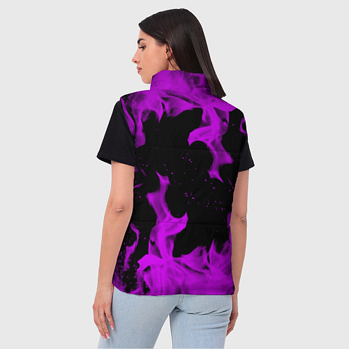 Женский жилет Неоновый огонь текстура / 3D-Светло-серый – фото 4