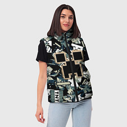 Женский жилет Логотип Minecraft и его персонажи, цвет: 3D-светло-серый — фото 2