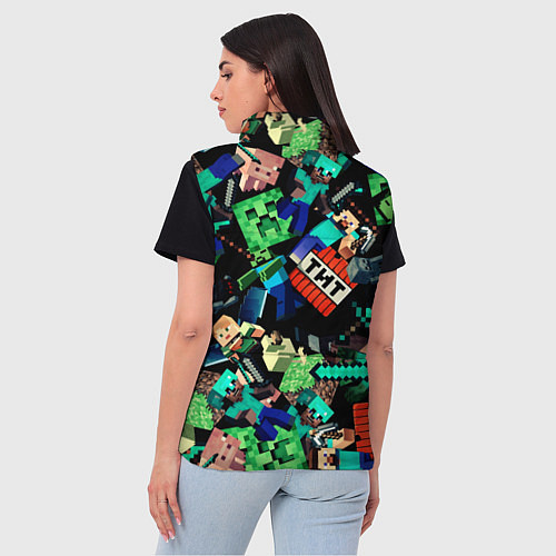 Женский жилет Главные герои из Майнкрафт / 3D-Черный – фото 4