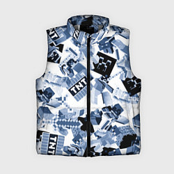 Женский жилет Персонажи из игры Майнкрафт, цвет: 3D-светло-серый