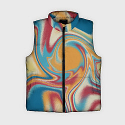 Женский жилет Абстракция цветные вихри, цвет: 3D-светло-серый