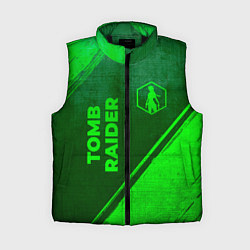 Женский жилет Tomb Raider - green gradient вертикально, цвет: 3D-черный