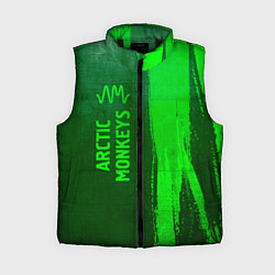 Женский жилет Arctic Monkeys - green gradient по-вертикали, цвет: 3D-черный