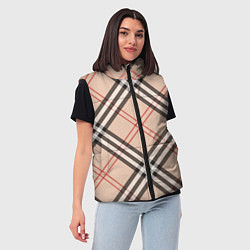 Женский жилет Стильная клетка - шотландка, крупно, цвет: 3D-красный — фото 2