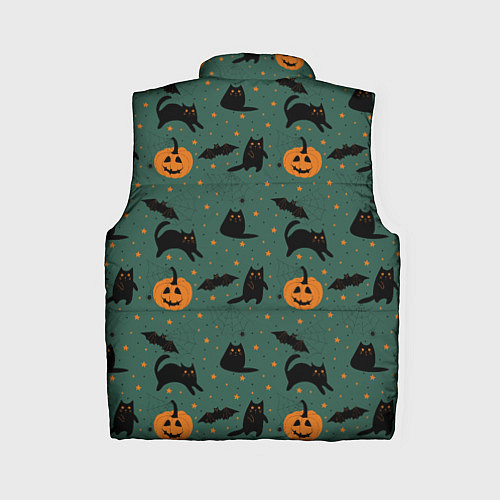 Женский жилет Хэллоуин и черный кот / 3D-Светло-серый – фото 2